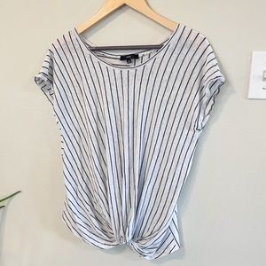 Fate Pin Stripe Knotted Blouse